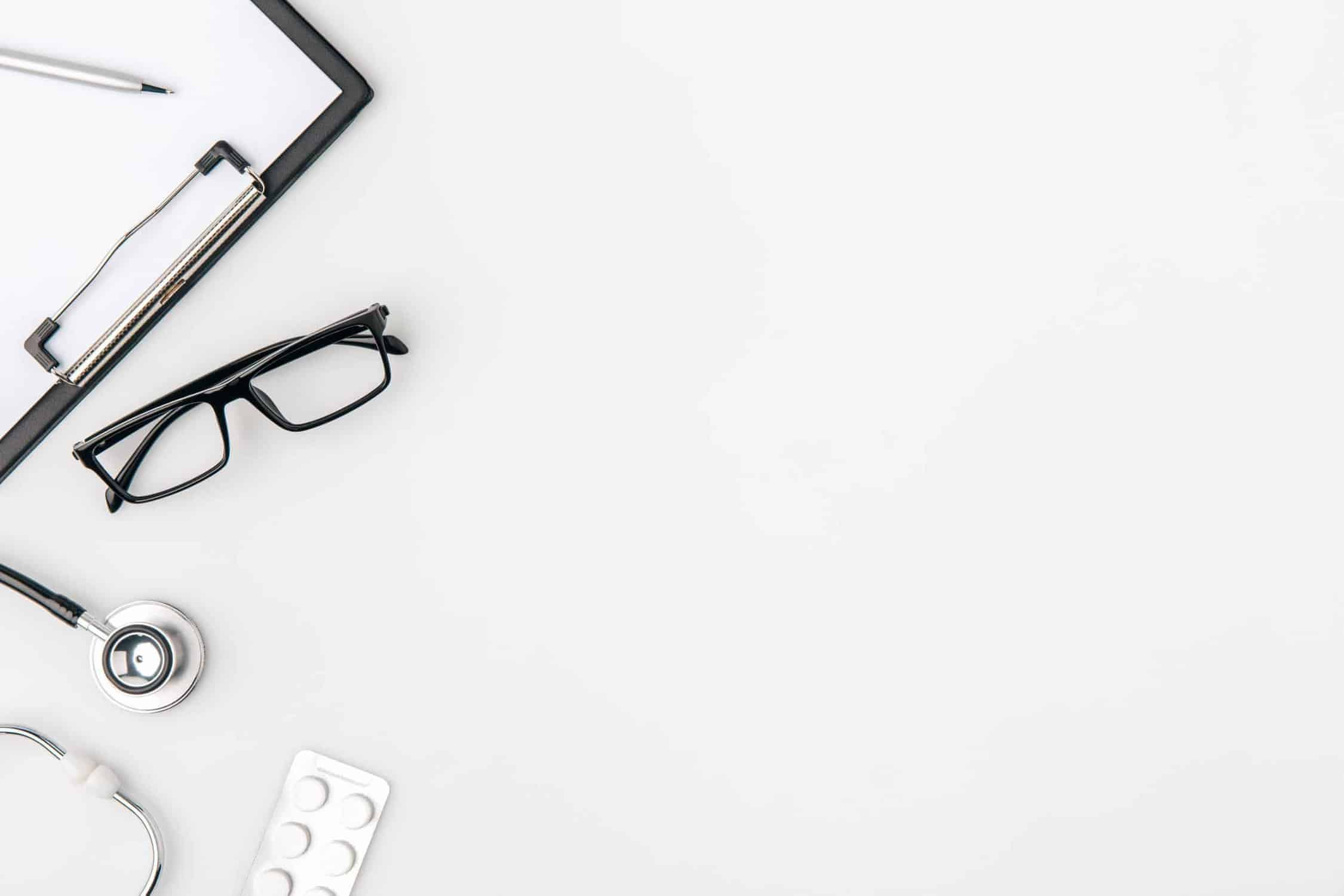 Desk of a medical professional